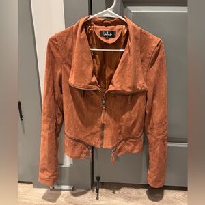 Lulu's Women's Suede Jacket - Rust Orange size S